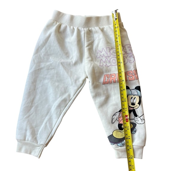 🌼 5/$25 Disney Baby Mickey Mouse Sweatpants 18M White Jogger Pants Toddler Boys - Picture 3 of 5